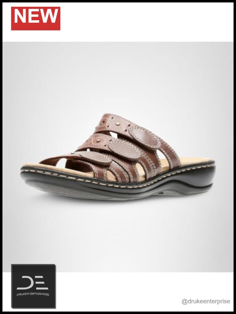 Clarks Leisa Cacti Slide Sandals Women's Ortholite Footbed Leather Slides